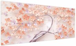 Mivali Tablou florilor de pom din coral - abstract, dintr-o bucată 250x125 cm (V021301V250125)