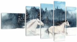 Mivali Tablou cu caii pictați, din cinci bucăți 110x60 cm (V022182V11060)