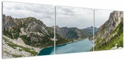 Mivali Tablou cu lac în munți, din trei bucăți 150x50 cm (V020243V15050)