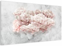 Mivali Tablou - Flori roz pe perete, dintr-o bucată 120x70 cm (V022389V12070)