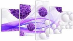 Mivali Obraz - Bilă, bile mici, flori, din cinci bucăți 150x80 cm (V021304V150805PCS)