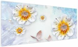 Mivali Tablou - Copoziția flori și fluturi, dintr-o bucată 250x125 cm (V022757V250125)