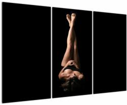 Mivali Tablou - Femeia, fundal negru, din trei bucăți 120x80 cm (V023567V120803PCS)