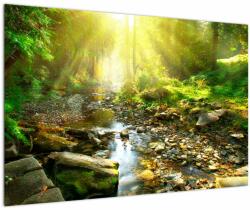 Mivali Tablou cu râul în pădurea verde, dintr-o bucată 90x60 cm (V020942V9060)