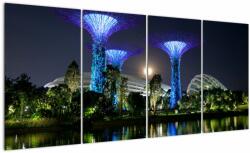 Mivali Tablou cu lună plină în grădinile din Singapur, din patru bucăți 160x80 cm (V021710V16080)