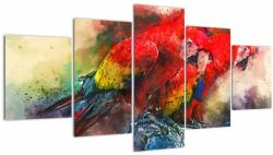 Mivali Tablou - Papagali roșii ara, din cinci bucăți 150x80 cm (V023005V150805PCS)