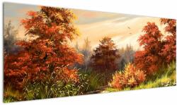 Mivali Tablou - Râu în peisaj de toamnă, dintr-o bucată 145x58 cm (V023239V14558)