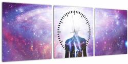 Mivali Tablou - Conexiune cu univers (cu ceas), din trei bucăți 90x30 cm cu ceas (V022925V9030C)