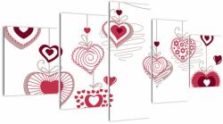 Mivali Tablou cu inimiore pictate, din cinci bucăți 150x80 cm (V021902V150805PCS)