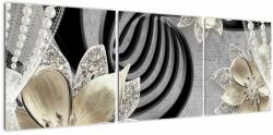 Mivali Tablou - 3D Flori aurii, din trei bucăți 120x40 cm (V022969V12040)