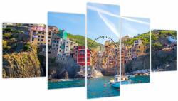 Mivali Tablou - Pe Marea mediterană (cu ceas), din cinci bucăți 150x80 cm cu ceas (V021647V15080C)