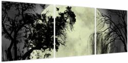 Mivali Tablou - Lună plină deasupra apei, din trei bucăți 120x40 cm (V023665V12040)