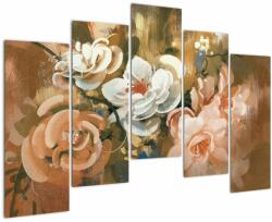 Mivali Tablou -Buchet de flori pictat, din cinci bucăți 125x90 cm (V022001V12590)