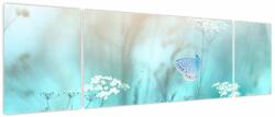 Mivali Tablou - Fluture în albastru, din trei bucăți 170x50 cm (V024020V17050)