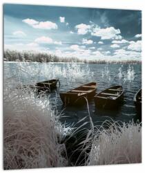 Mivali Tablou - Bărci de lemn pe lac, dintr-o bucată 30x30 cm (V021925V3030)