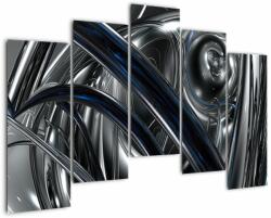 Mivali Tabloul cu abstracție gri cu albastru, din cinci bucăți 125x90 cm (V020093V12590)
