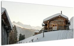 Mivali Tablou - cabana montană în zăpadă, dintr-o bucată 120x50 cm (V020589V12050)