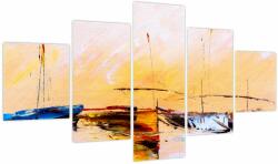 Mivali Tablou - Pictură barcă, din cinci bucăți 125x70 cm (V023874V12570)
