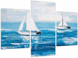 Mivali Tablou - Pictură yacht pe mare, din trei bucăți 90x60 cm (V023974V90603PCS)