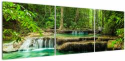 Mivali Tablou - Cascada Erawan din Kanchanaburi, Thailanda, din trei bucăți 150x50 cm (V023561V15050)