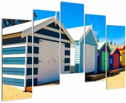 Mivali Tablou - Plaja Brighton, Melbourne, Australia, din cinci bucăți 125x90 cm (V023184V12590)
