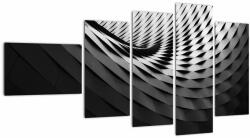Mivali Tablou abstract - spirală alb neagră, din cinci bucăți 110x60 cm (V020667V11060)