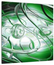 Mivali Tablou pe sticlă abstract verde, dintr-o bucată 40x40 cm pe sticlă (V020071V4040GD)