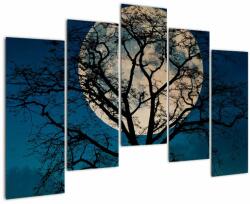 Mivali Tablou copacului cu lună plină, din cinci bucăți 125x90 cm (V021355V12590)