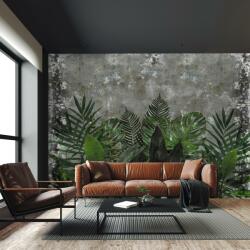 Mivali Fototapet - Perete de beton cu plante, vlies, 98x68 cm (T100538TQ2)