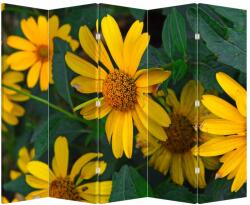 Mivali Paravan - Flori galbene, din 5 bucăți, 210x170 cm (P020309P225180)