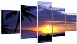 Mivali Tablou cu apus de soare deasupra mării, din cinci bucăți 150x80 cm (V021913V150805PCS)