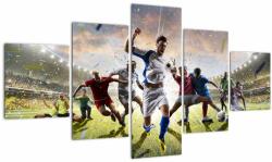 Mivali Tablou - Fotbal, din cinci bucăți 125x70 cm (V023182V12570)