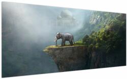Mivali Tablou - Elefant în vârful Taj Mahalului, dintr-o bucată 200x100 cm (V023050V200100)