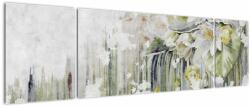 Mivali Tablou - Flori albe, vintage, din trei bucăți 170x50 cm (V022775V17050)