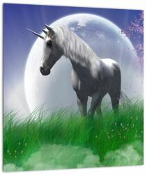 Mivali Tablou pe sticlă cu unicorn, dintr-o bucată 30x30 cm pe sticlă (V021168V3030GD)