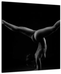 Mivali Tablou pe sticlă - Gimnasta nud în întuneric, dintr-o bucată 40x40 cm pe sticlă (V023080V4040GD)