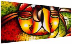 Mivali Tablou - Pictură în ulei, chipuri abstracte, dintr-o bucată 250x125 cm (V023171V250125)