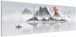 Mivali Tablou - Munții în ceață, din trei bucăți 150x50 cm (V022899V15050)