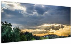 Mivali Tablou cu peisaj și raze de soare, dintr-o bucată 100x40 cm (V020694V10040)