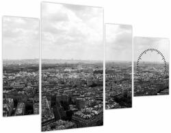 Mivali Tablou - Acoperișuri clădirilor din Paris (cu ceas), din patru bucăți 110x75 cm cu ceas (V022613V11075C)