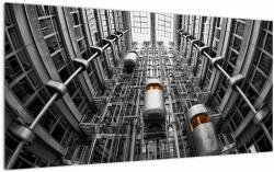 Mivali Tablou pe sticlă cu lift în clădire, dintr-o bucată 100x50 cm pe sticlă (V020496V10050GD)