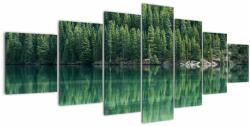 Mivali Tablou - Coniferi lângă lac, din șapte bucăți 210x100 cm (V021328V210100)