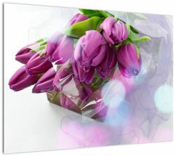 Mivali Tablou pe sticlă - buchet de lalele, dintr-o bucată 70x50 cm pe sticlă (V020303V7050GD)