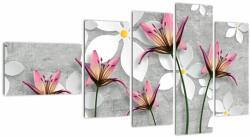 Mivali Tablou cu abstracție florală, din cinci bucăți 110x60 cm (V022186V11060)