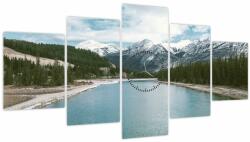Mivali Tablou cu peisaj montan (cu ceas), din cinci bucăți 150x80 cm cu ceas (V020186V15080C)