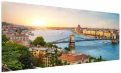Mivali Tablou cu orașul Budapesta și râu, dintr-o bucată 250x125 cm (V020712V250125)