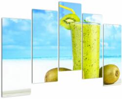 Mivali Tablou - smoothie kiwi, din cinci bucăți 125x90 cm (V020171V12590)