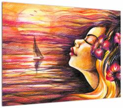 Mivali Tablou pe sticlă - Amintiri de vară, dintr-o bucată 70x50 cm pe sticlă (V023437V7050GD)