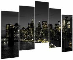 Mivali Tablou cu metropolă nocturnă, din cinci bucăți 125x90 cm (V022108V12590)