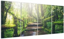 Mivali Tablou - trepte din lemn în pădure, din patru bucăți 160x80 cm (V020593V16080)